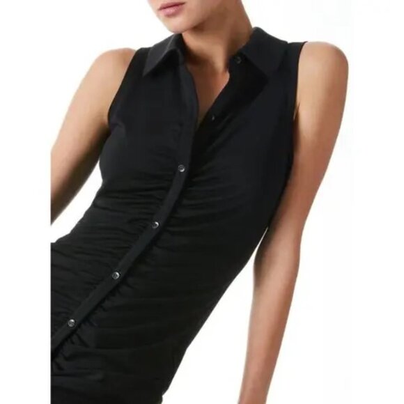 Alice + Olivia Marsha Ruched Polo Dress in Black - never worn - Picture 5 of 7